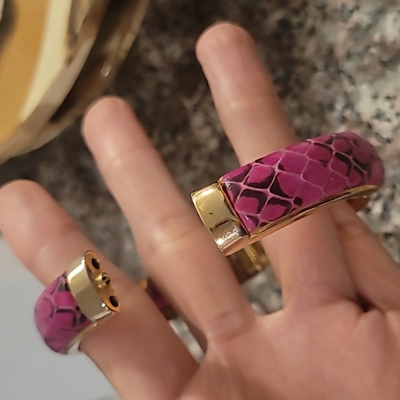 Made In Italy Vintage Pink Snake Print Bracelet - Picture 5 of 5